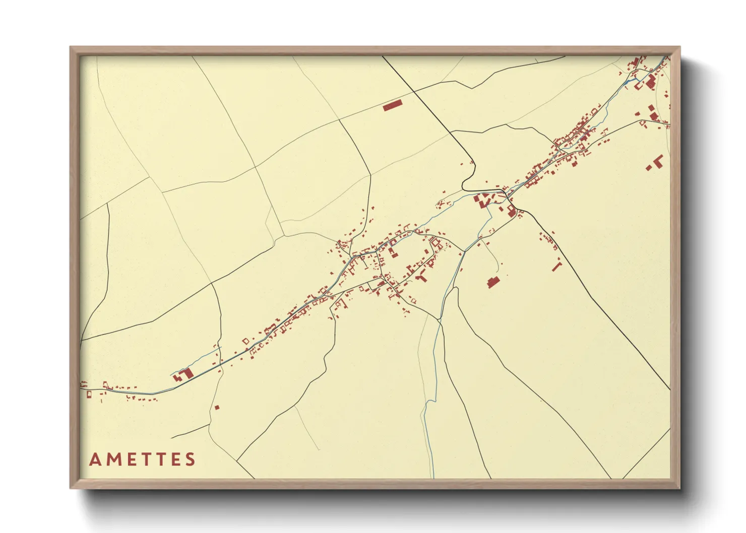 Une affiche de carte sur Amettes