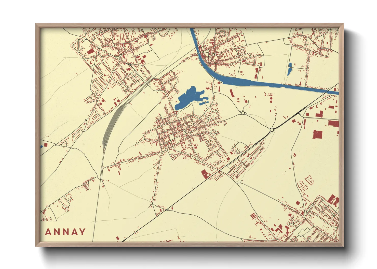 Une affiche de carte sur Annay