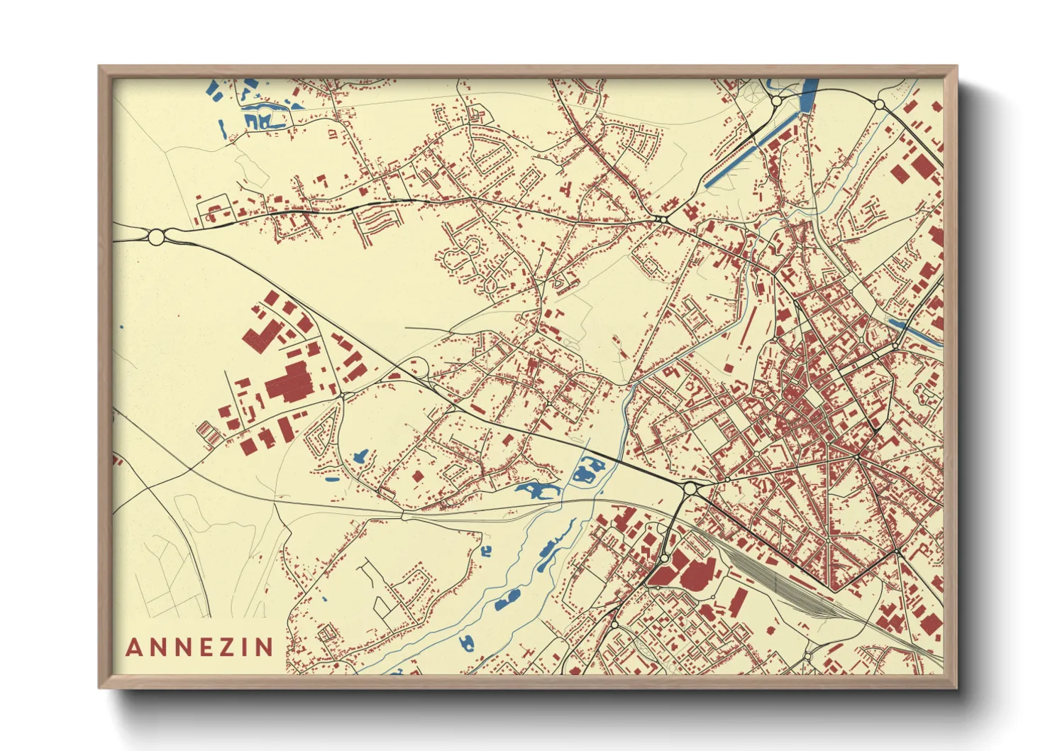 Une affiche de carte sur Annezin