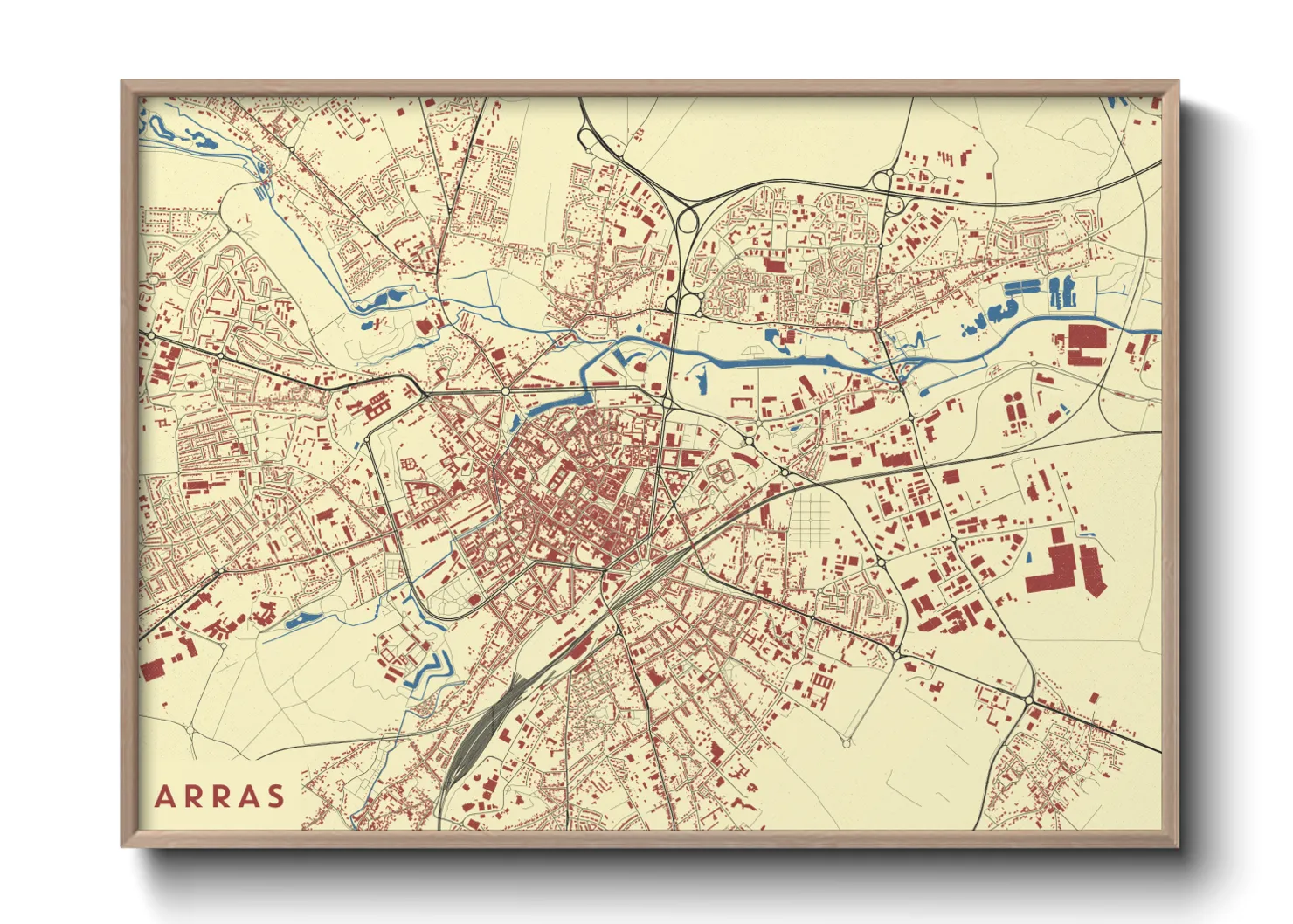 Une affiche de carte sur Arras