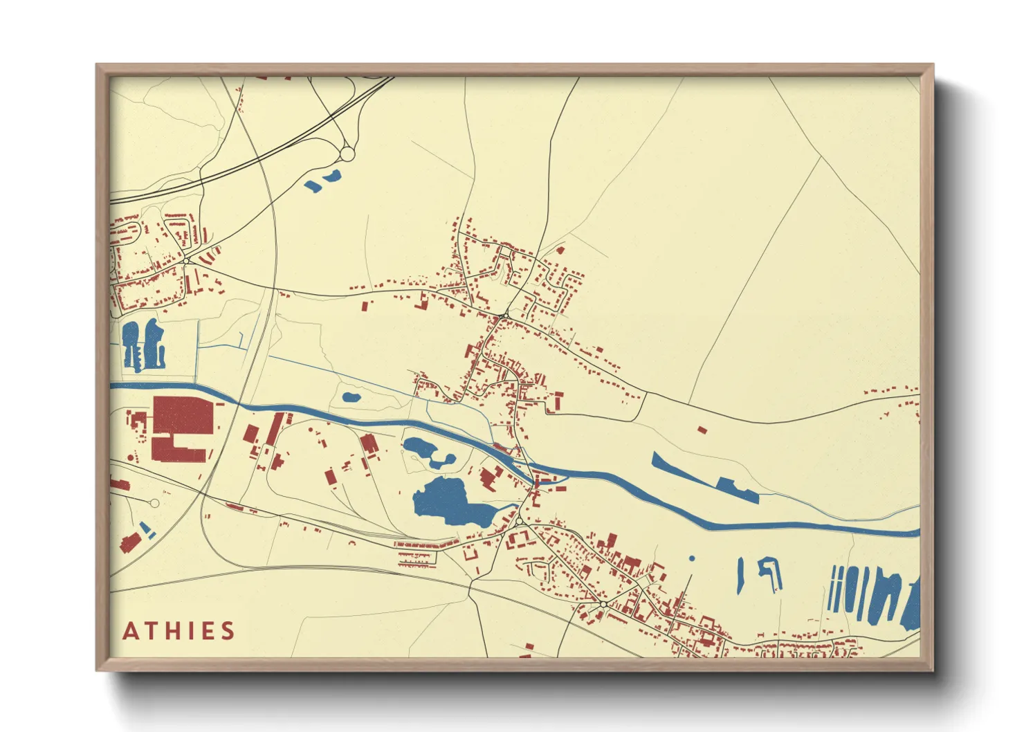 Une affiche de carte sur Athies