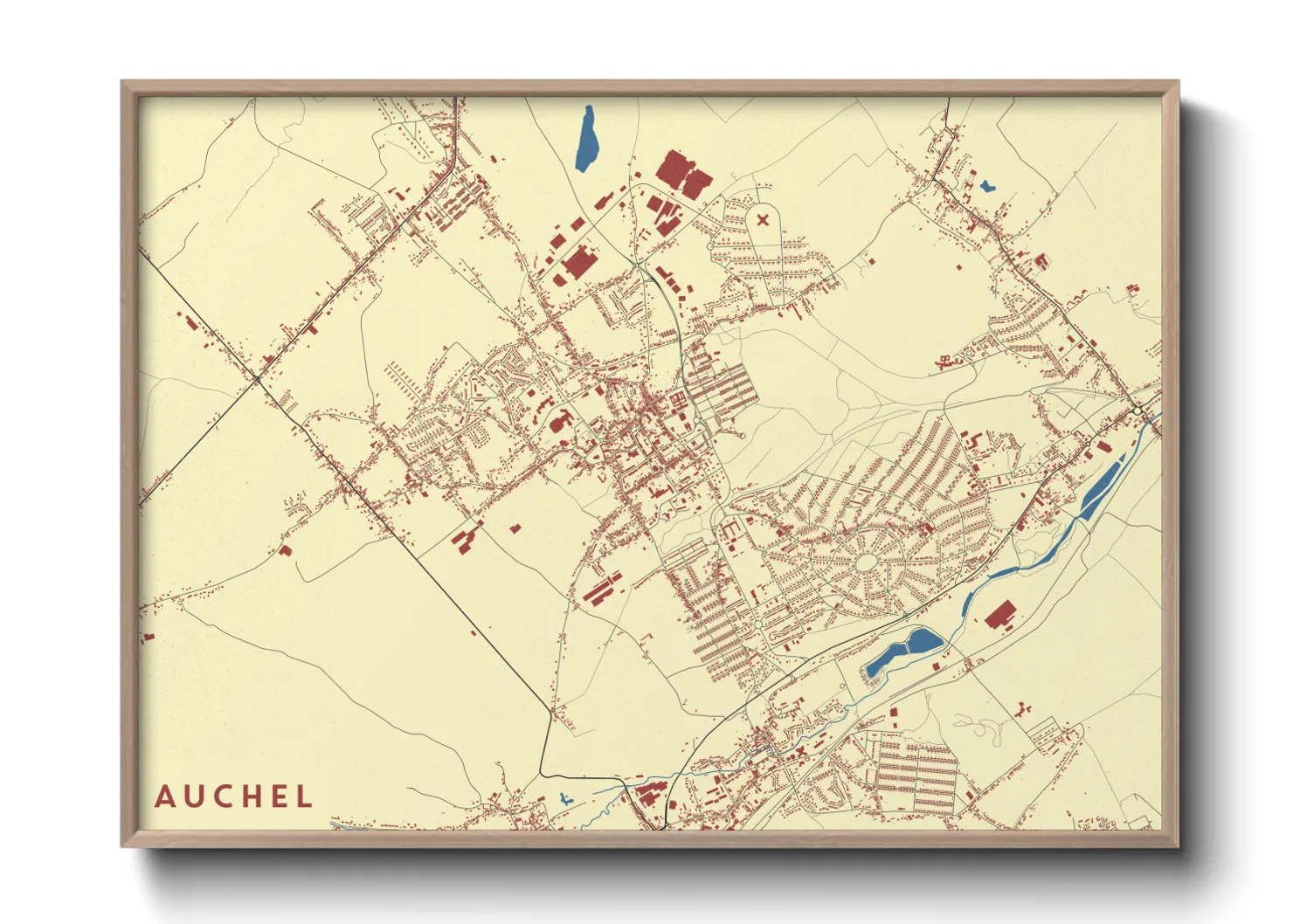 Une affiche de carte sur Auchel