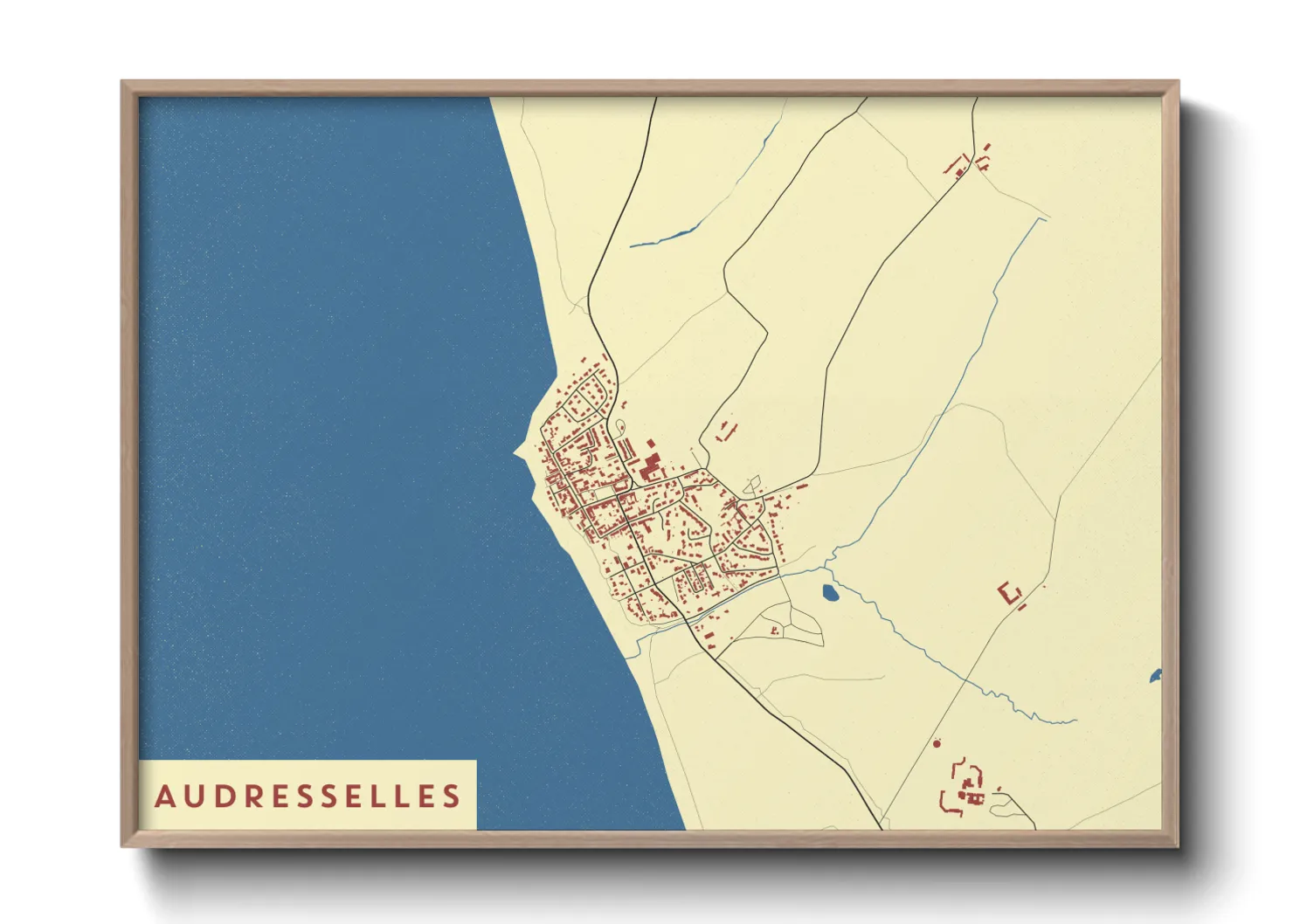 Une affiche de carte sur Audresselles