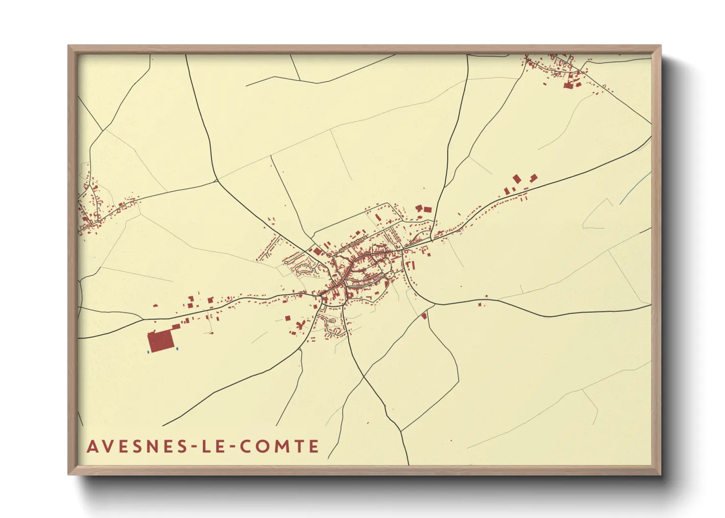 Une affiche de carte sur Avesnes-le-Comte
