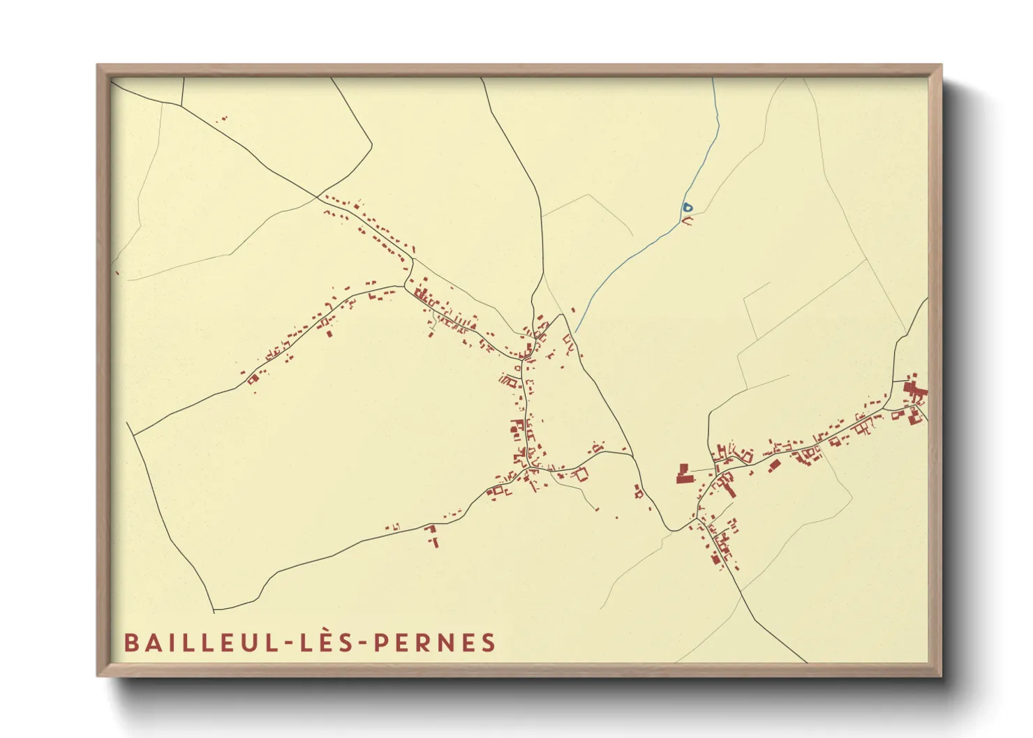 Une affiche de carte sur Bailleul-lès-Pernes