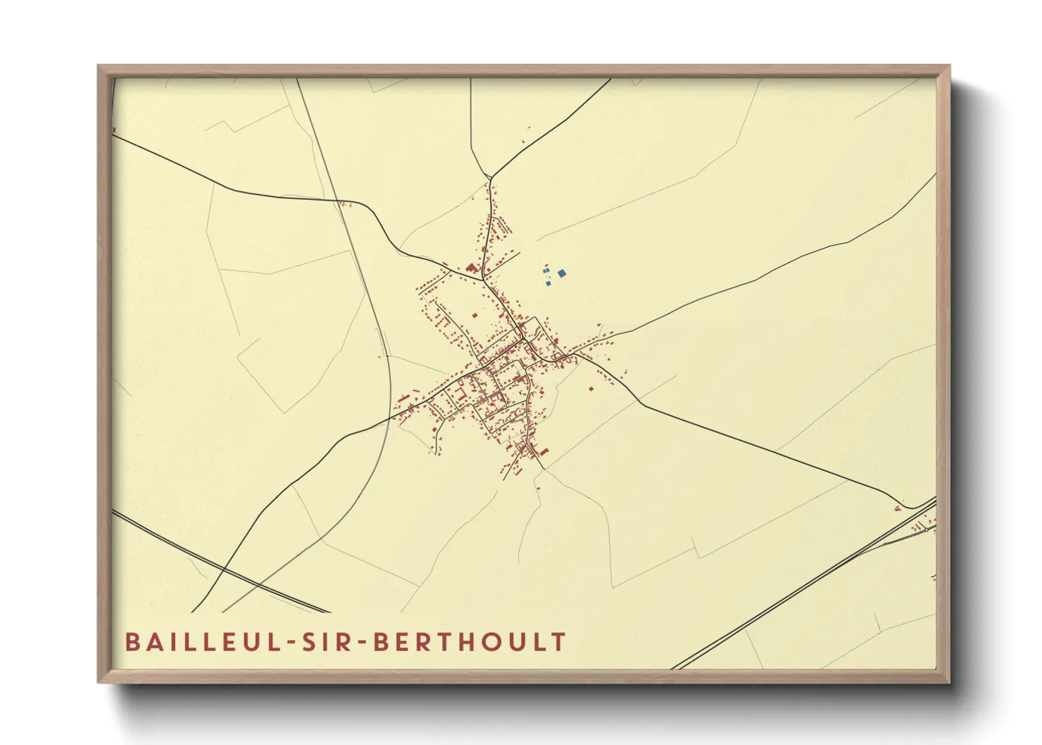Une affiche de carte sur Bailleul-Sir-Berthoult