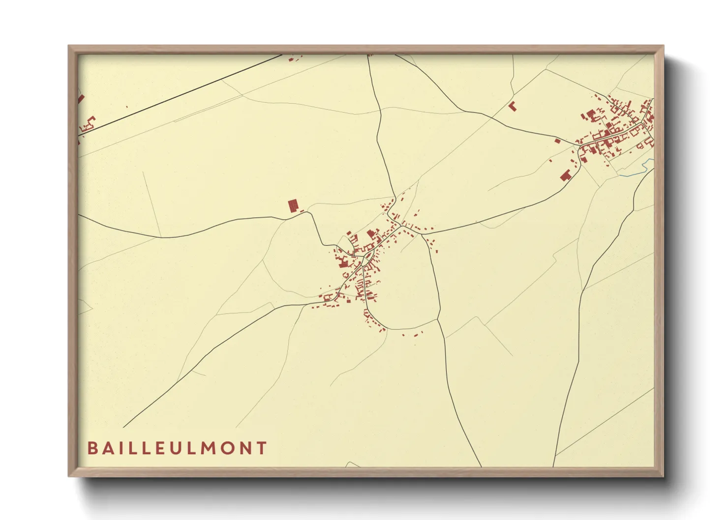 Une affiche de carte sur Bailleulmont