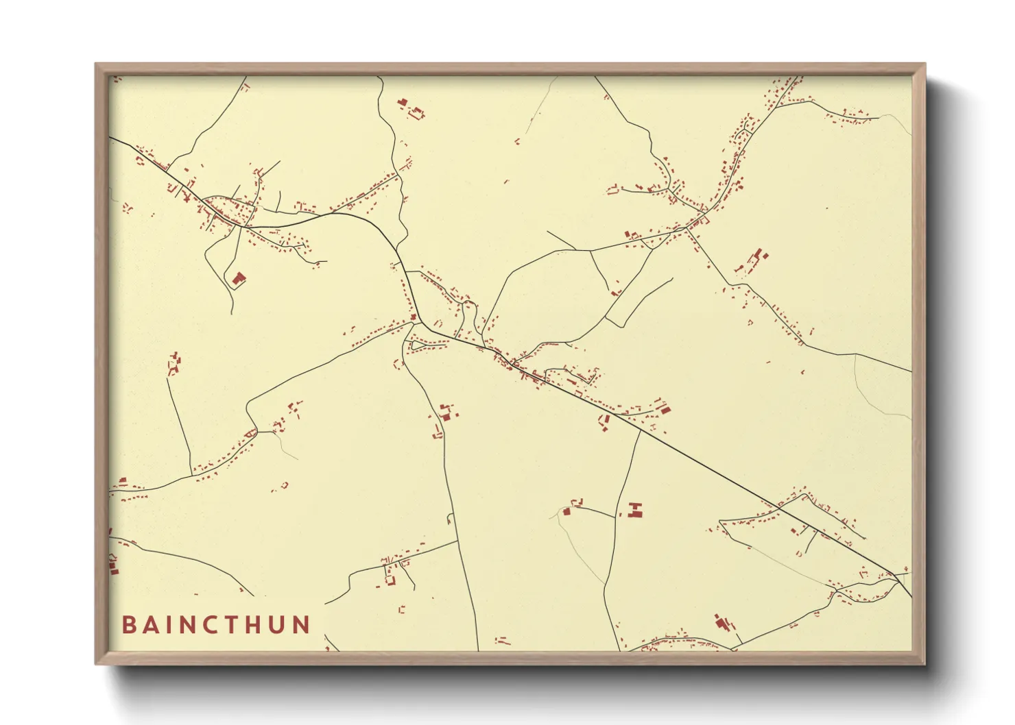 Une affiche de carte sur Baincthun