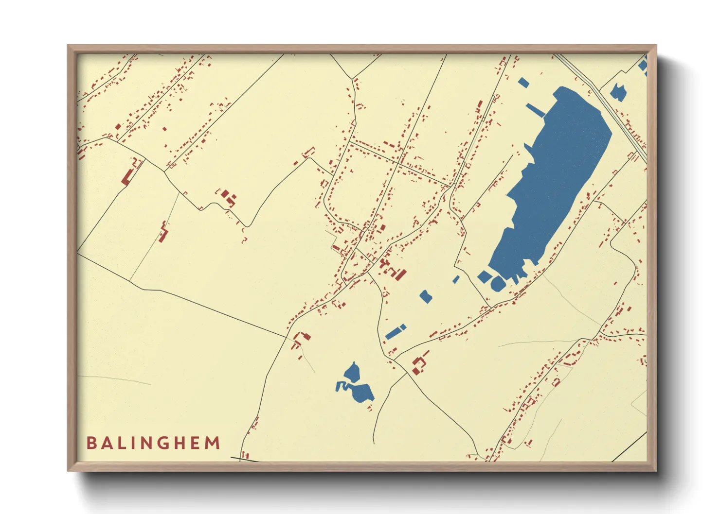 Une affiche de carte sur Balinghem