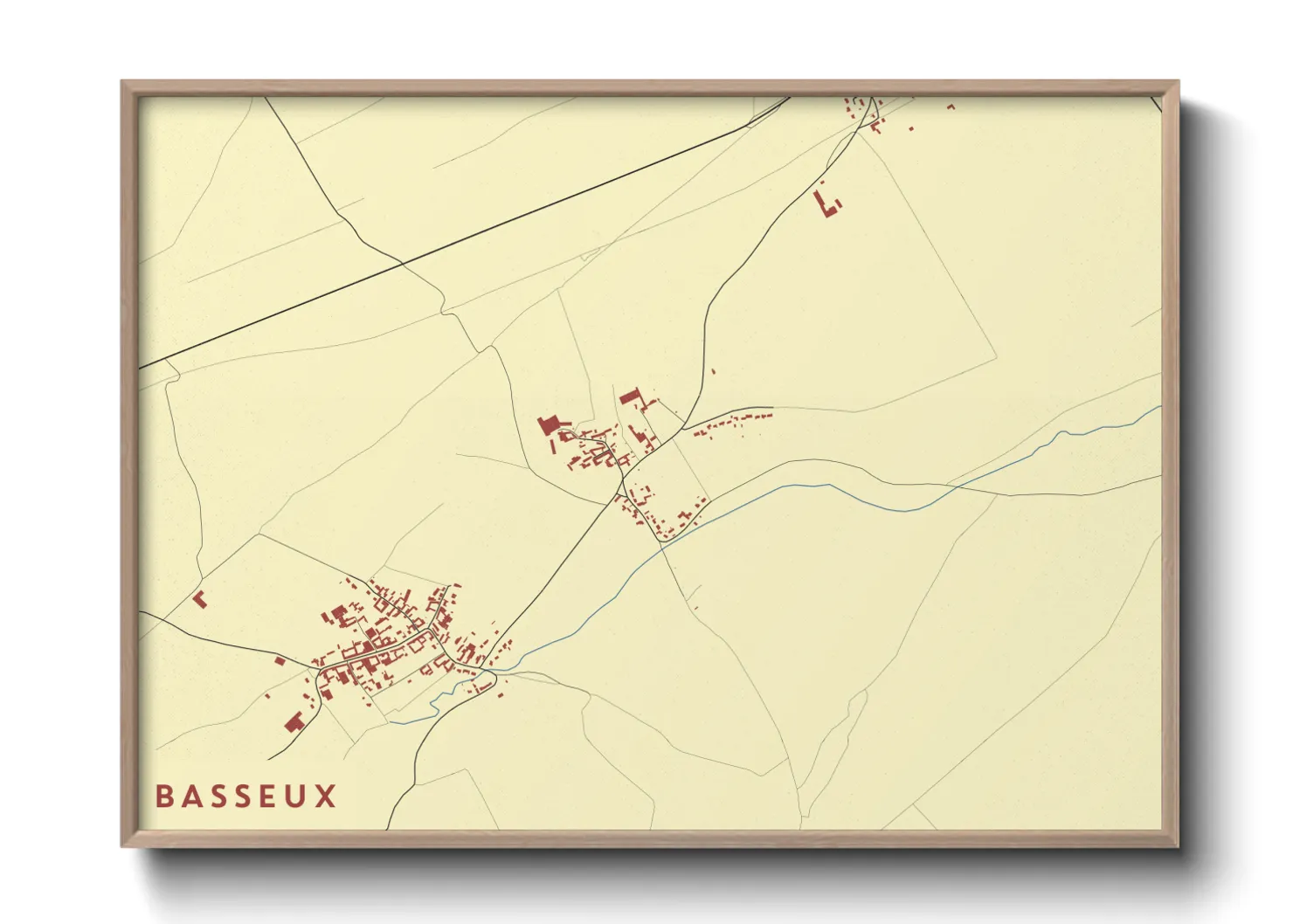 Une affiche de carte sur Basseux