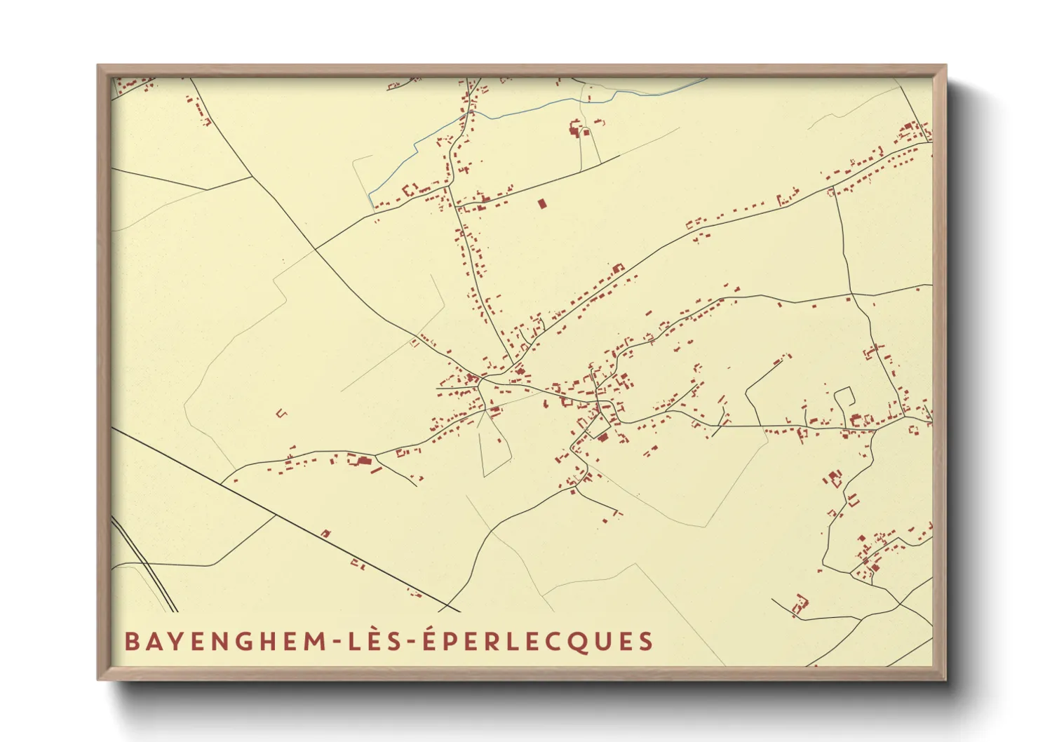 Une affiche de carte sur Bayenghem-lès-Éperlecques
