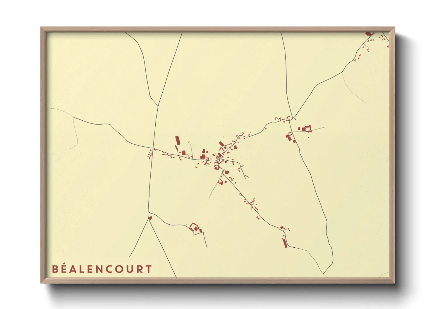 Une affiche de carte sur Béalencourt