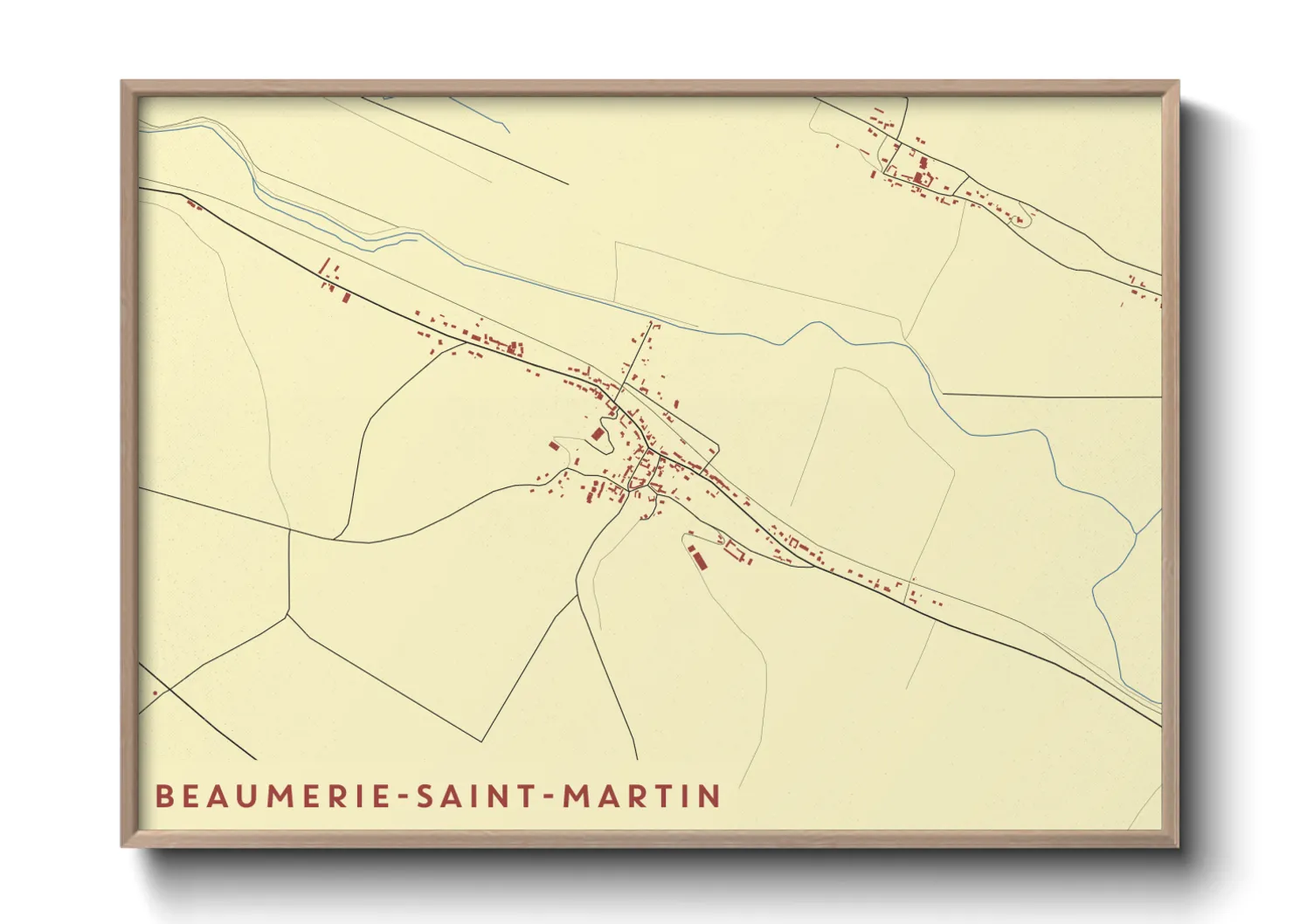 Une affiche de carte sur Beaumerie-Saint-Martin