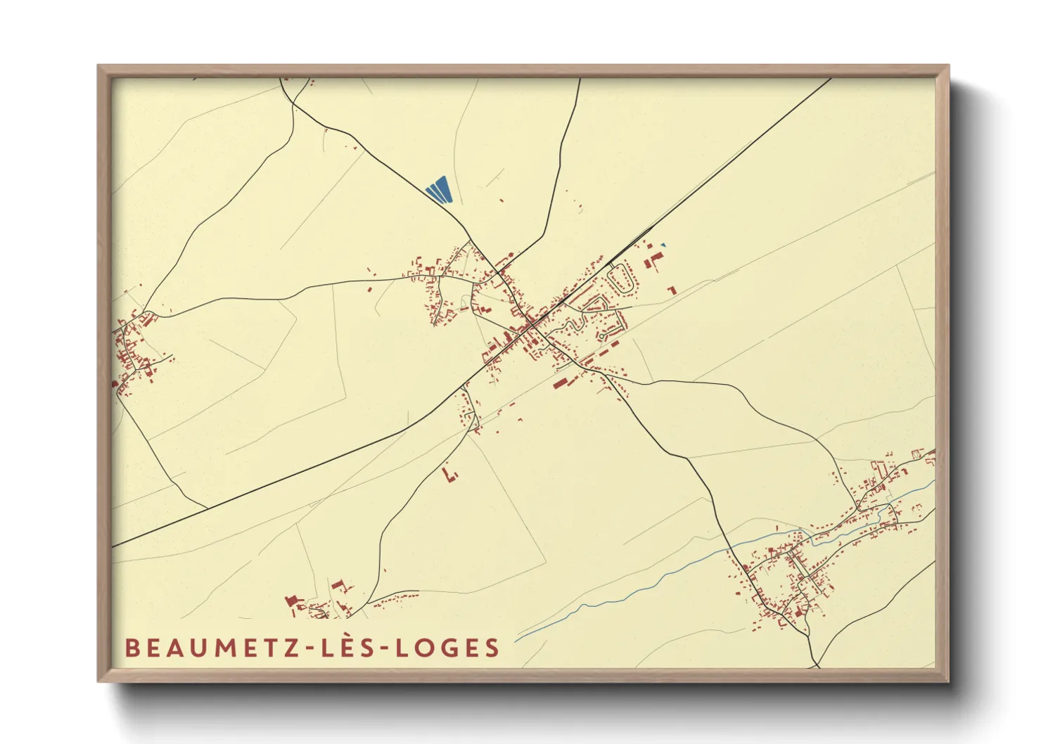 Une affiche de carte sur Beaumetz-lès-Loges