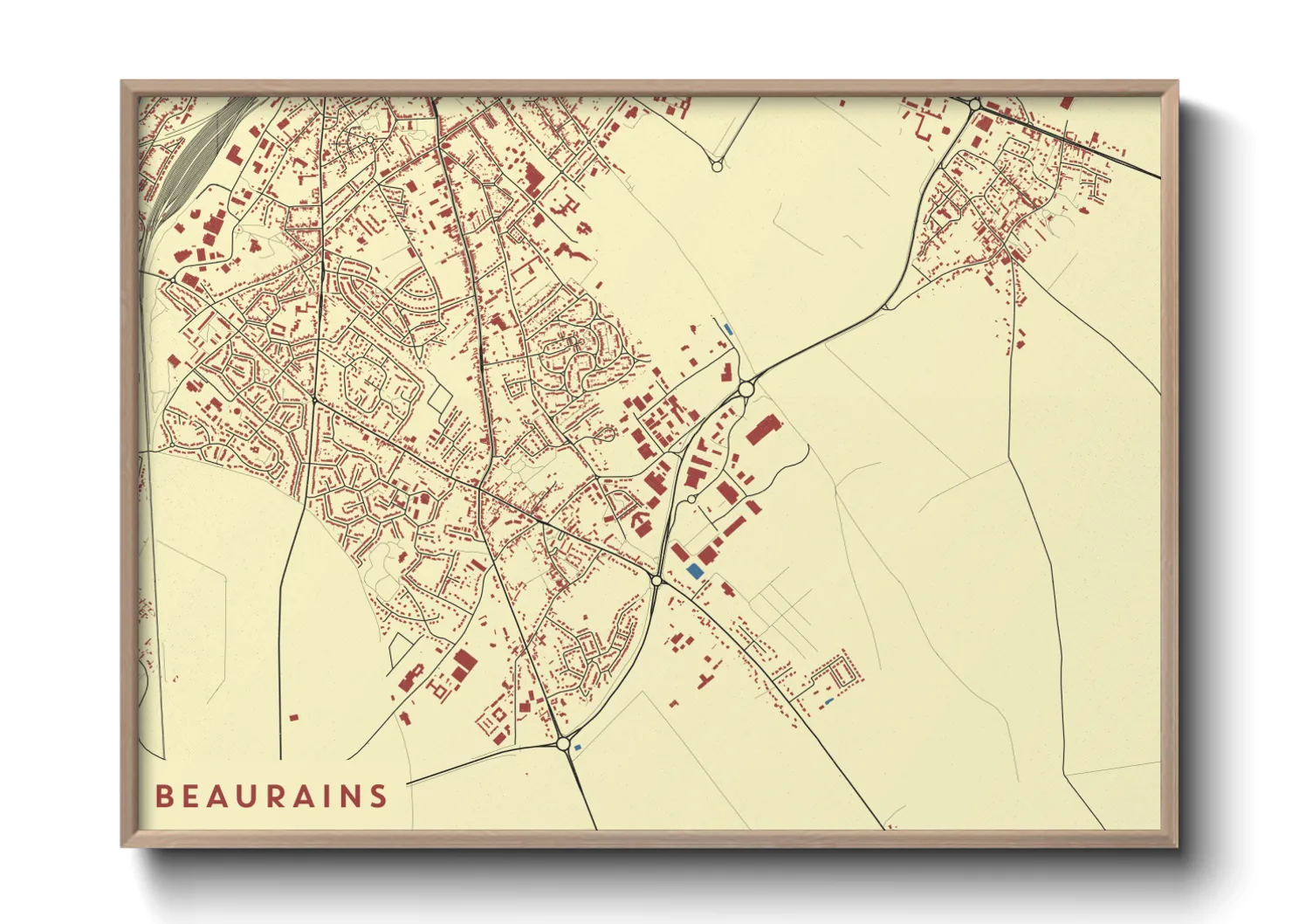 Une affiche de carte sur Beaurains
