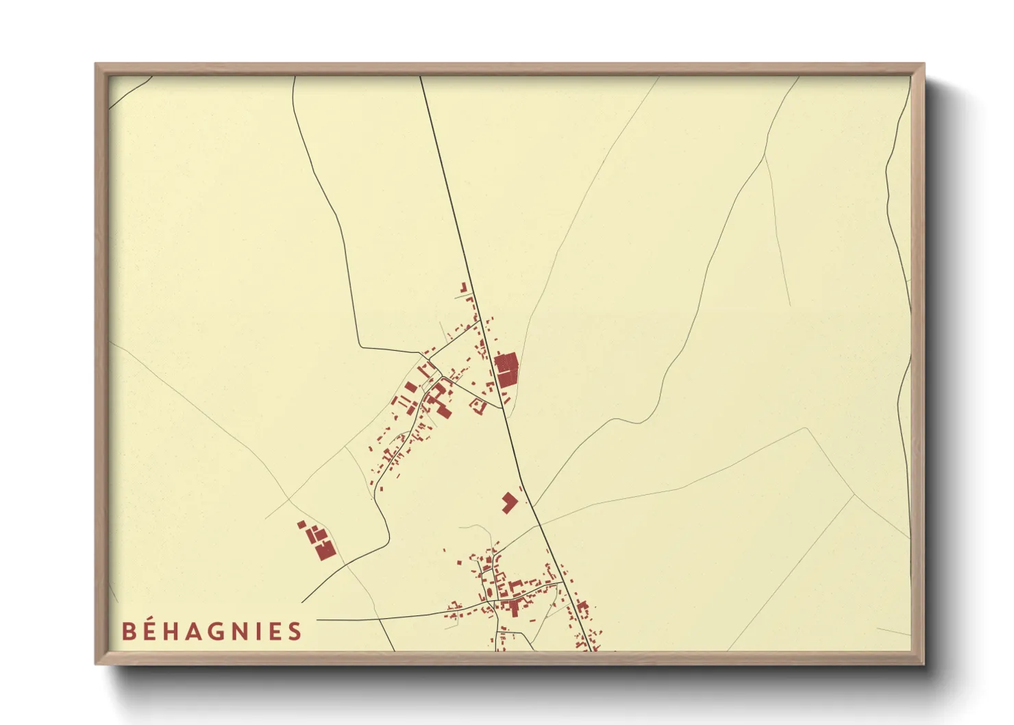 Une affiche de carte sur Béhagnies