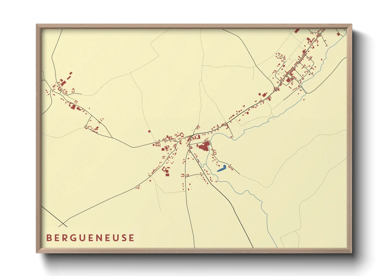 Une affiche de carte sur Bergueneuse