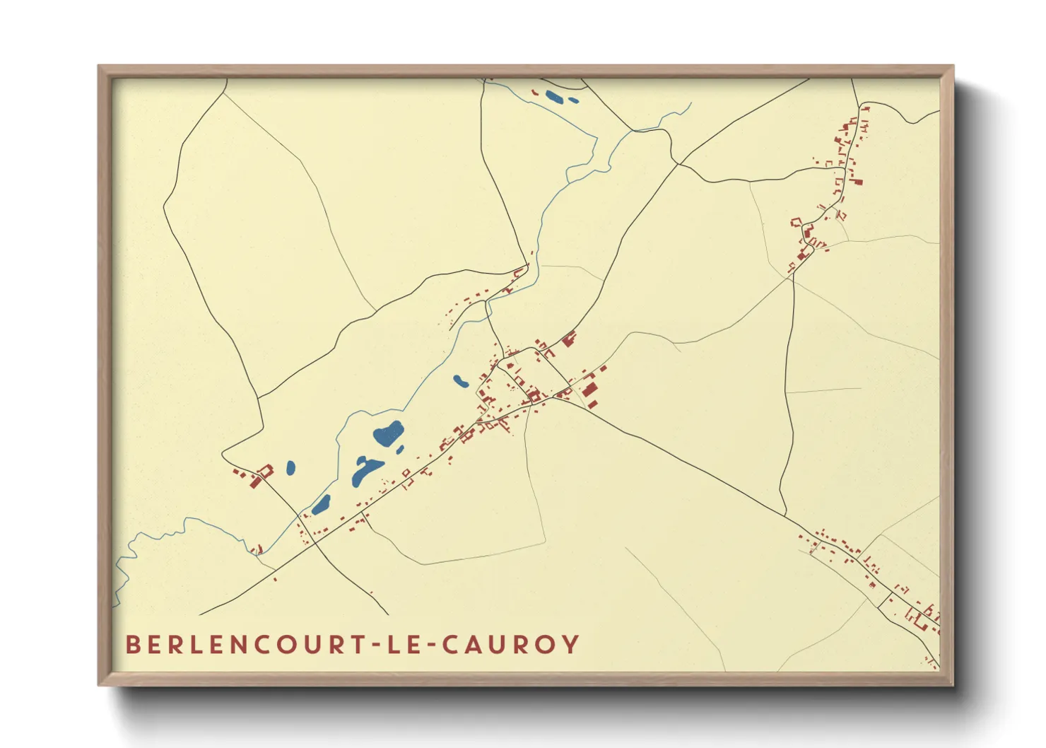 Une affiche de carte sur Berlencourt-le-Cauroy
