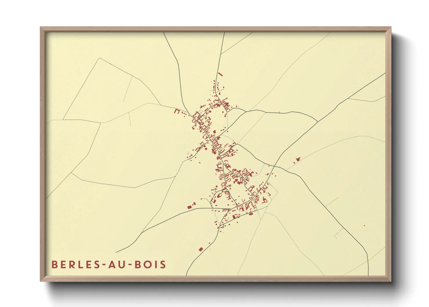 Une affiche de carte sur Berles-au-Bois
