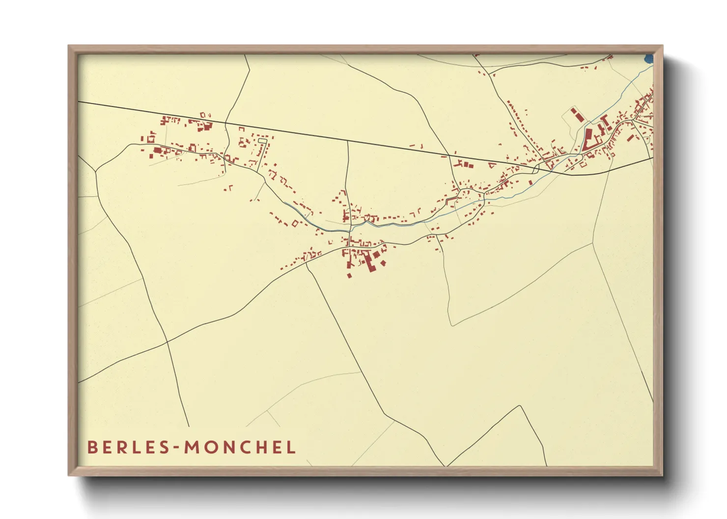 Une affiche de carte sur Berles-Monchel