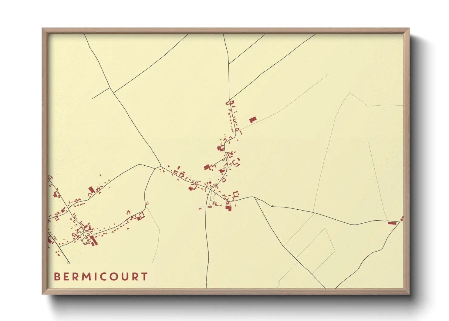 Une affiche de carte sur Bermicourt