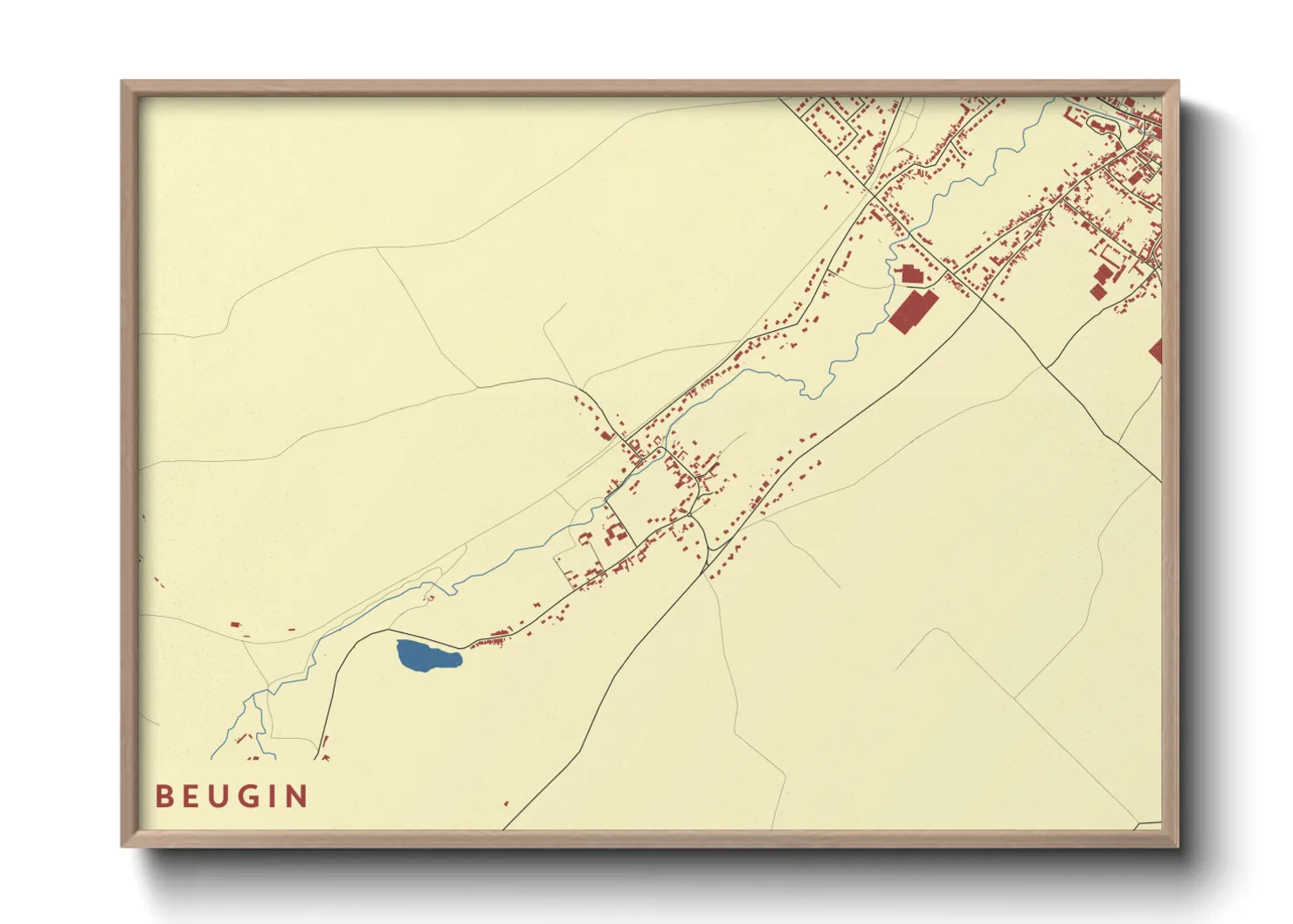 Une affiche de carte sur Beugin