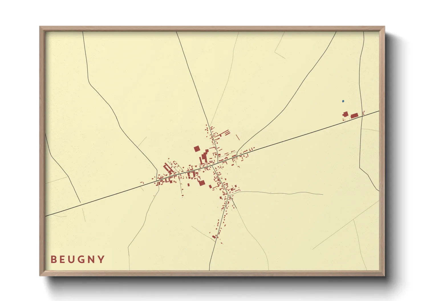 Une affiche de carte sur Beugny