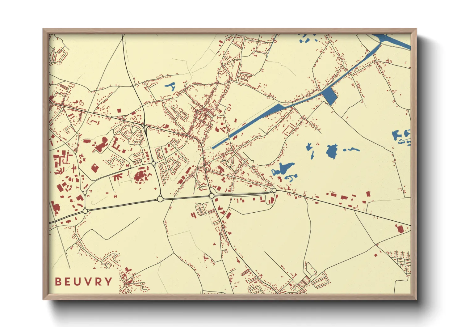 Une affiche de carte sur Beuvry