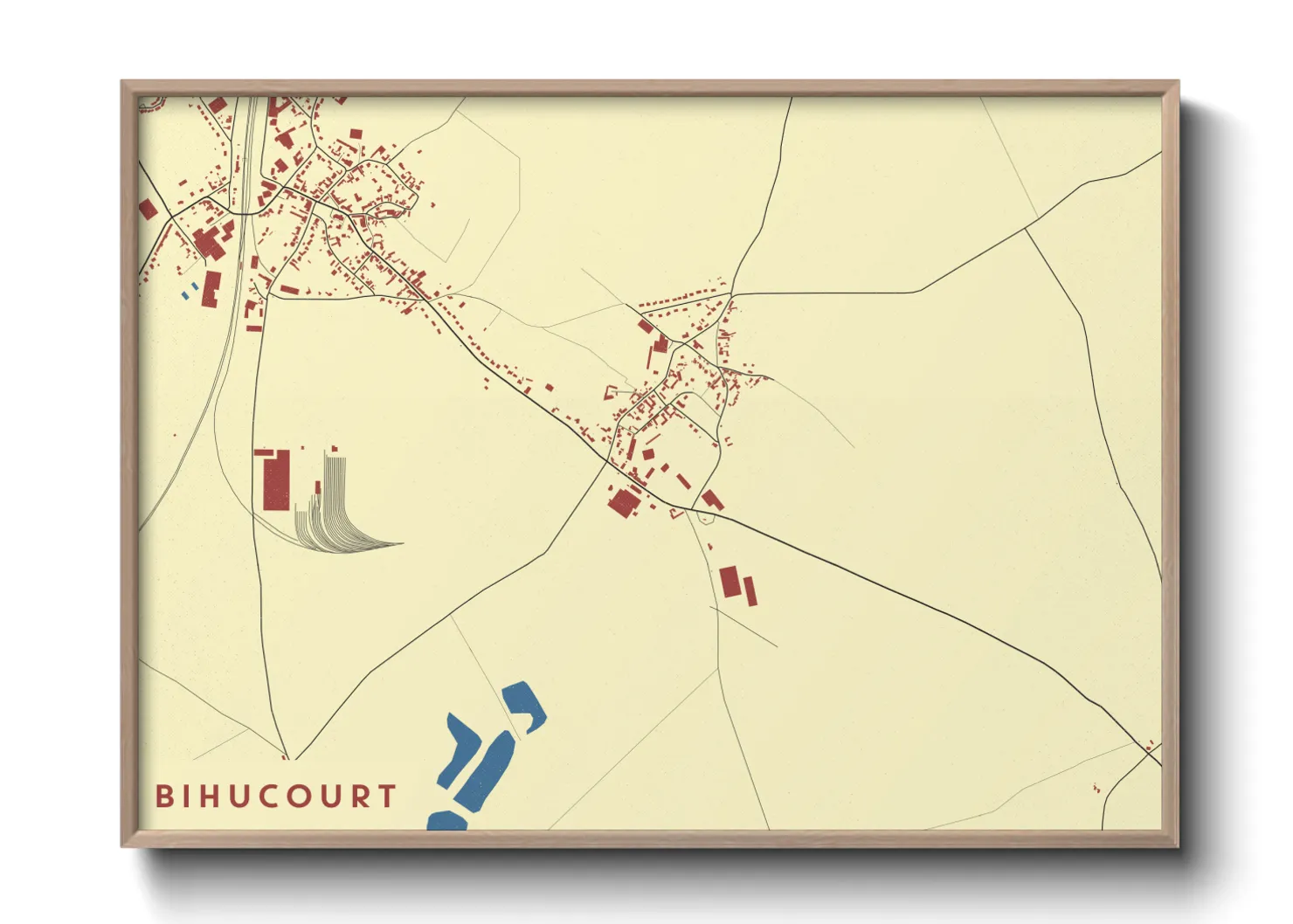 Une affiche de carte sur Bihucourt