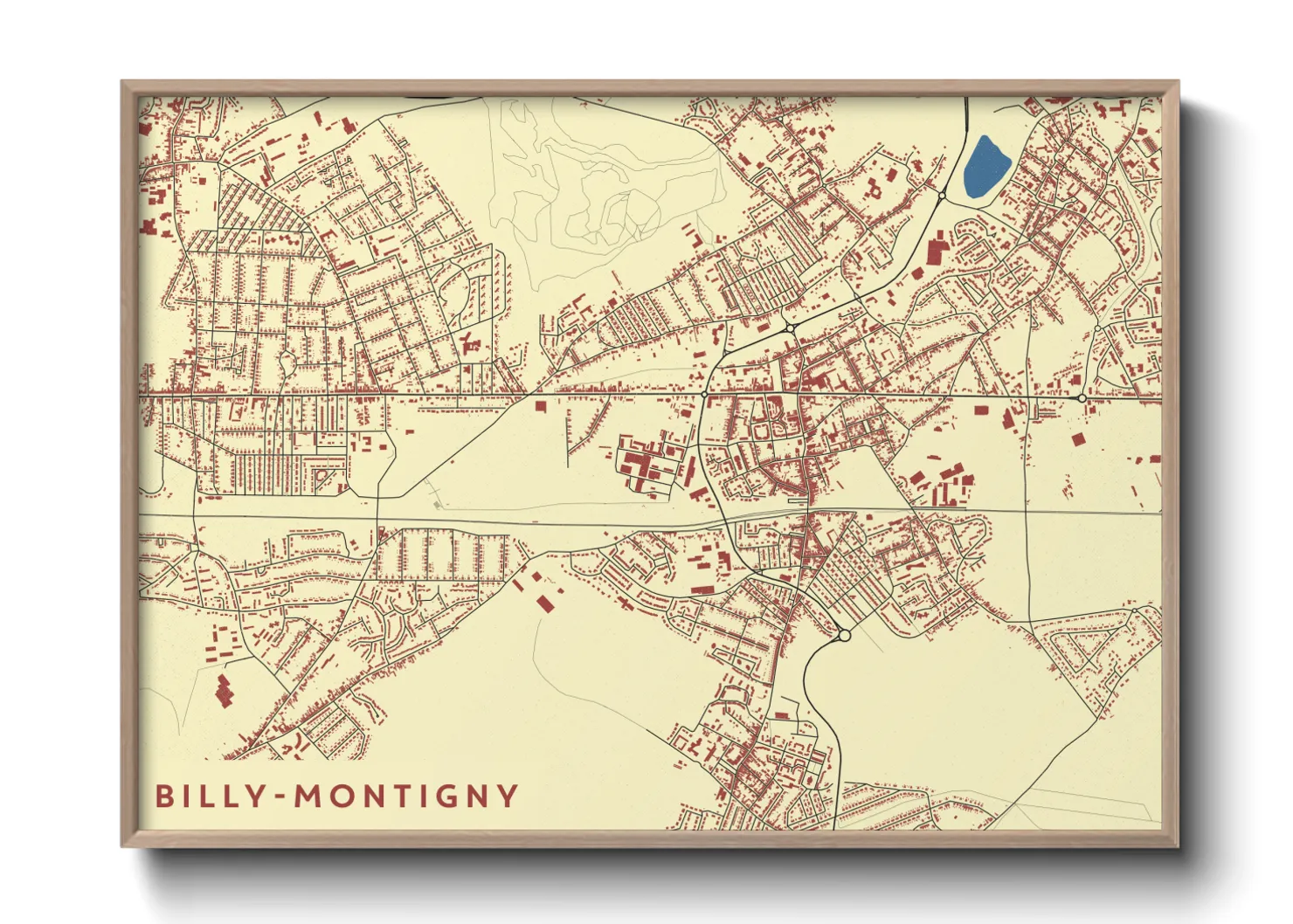 Une affiche de carte sur Billy-Montigny