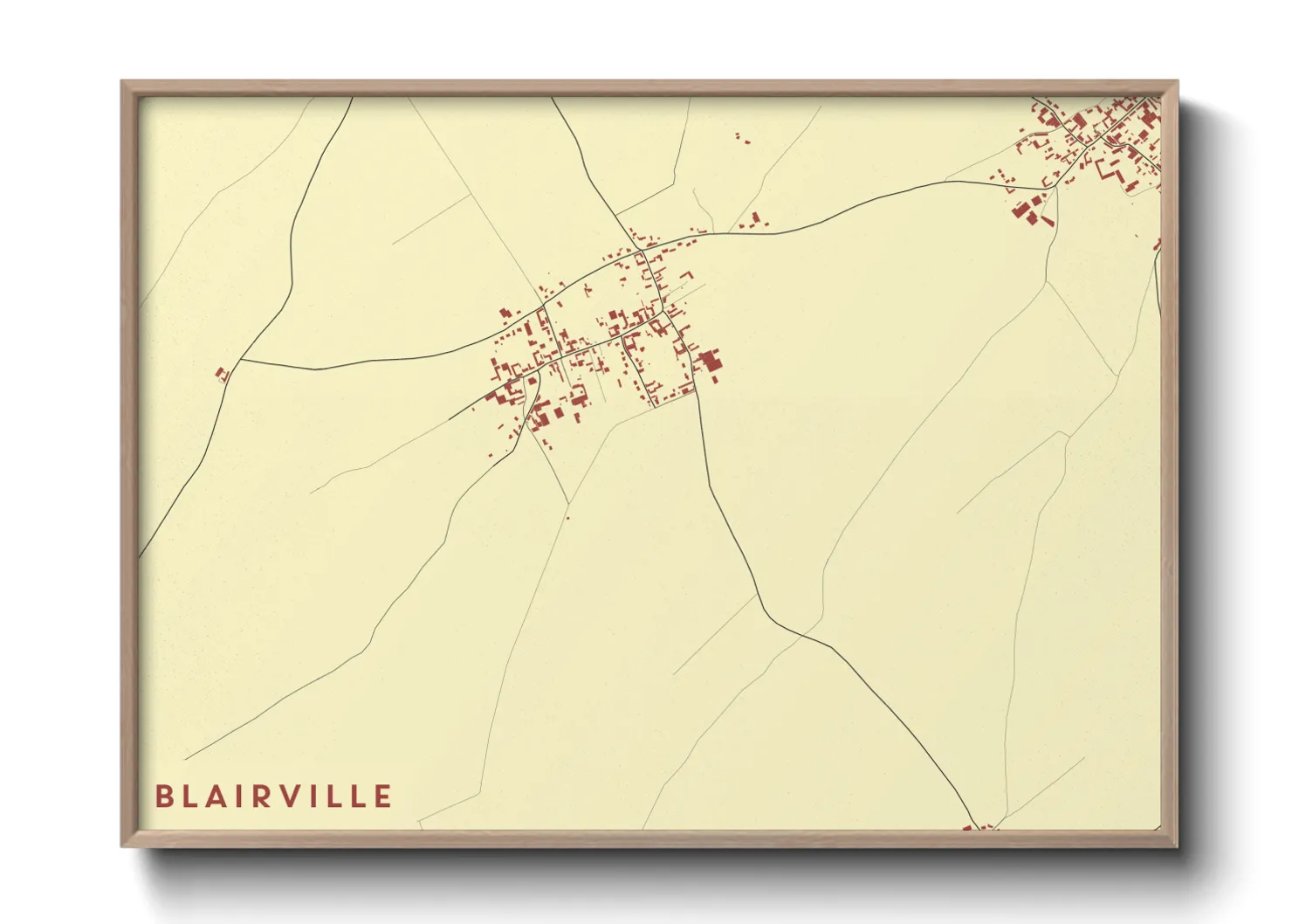 Une affiche de carte sur Blairville