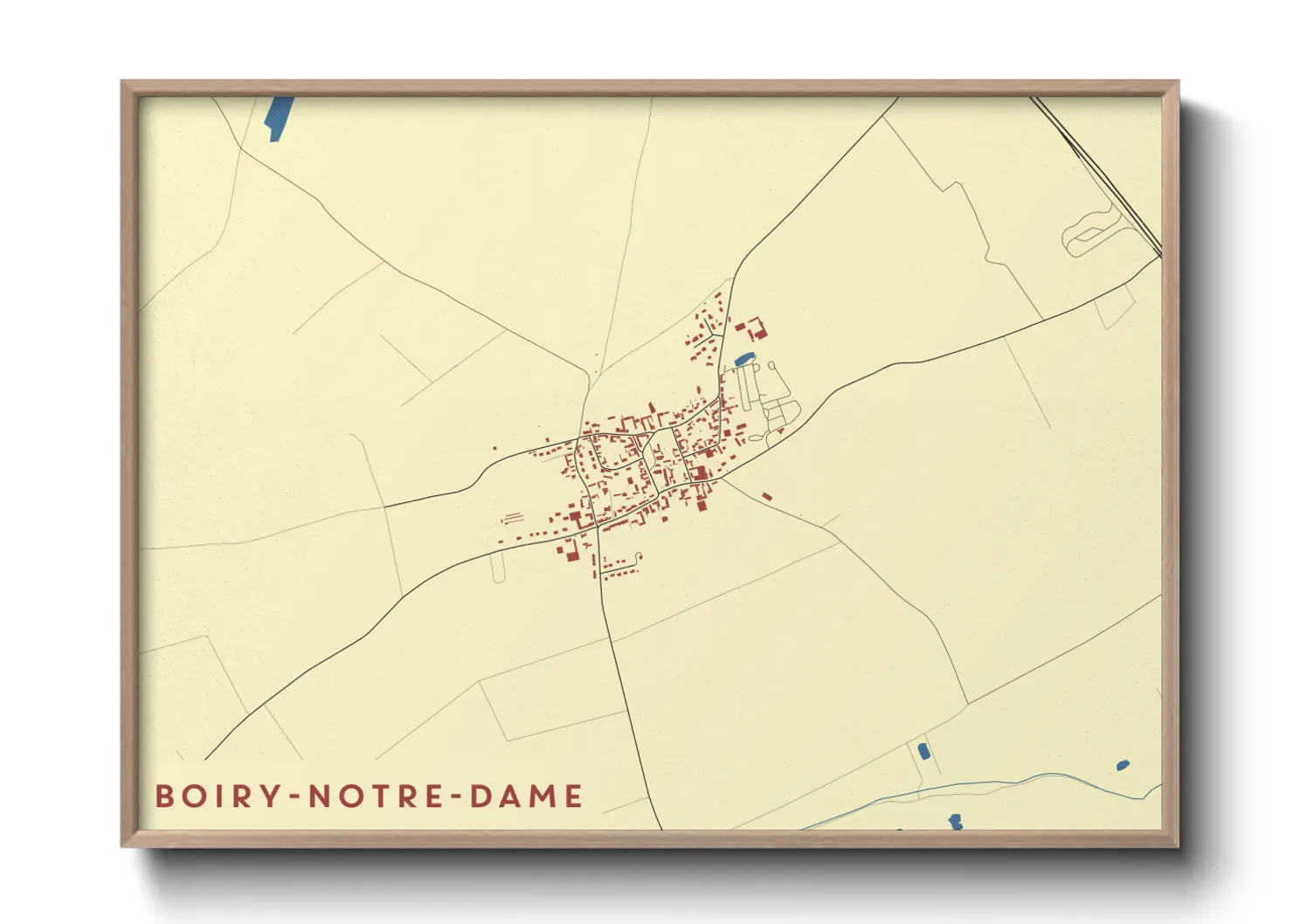 Une affiche de carte sur Boiry-Notre-Dame