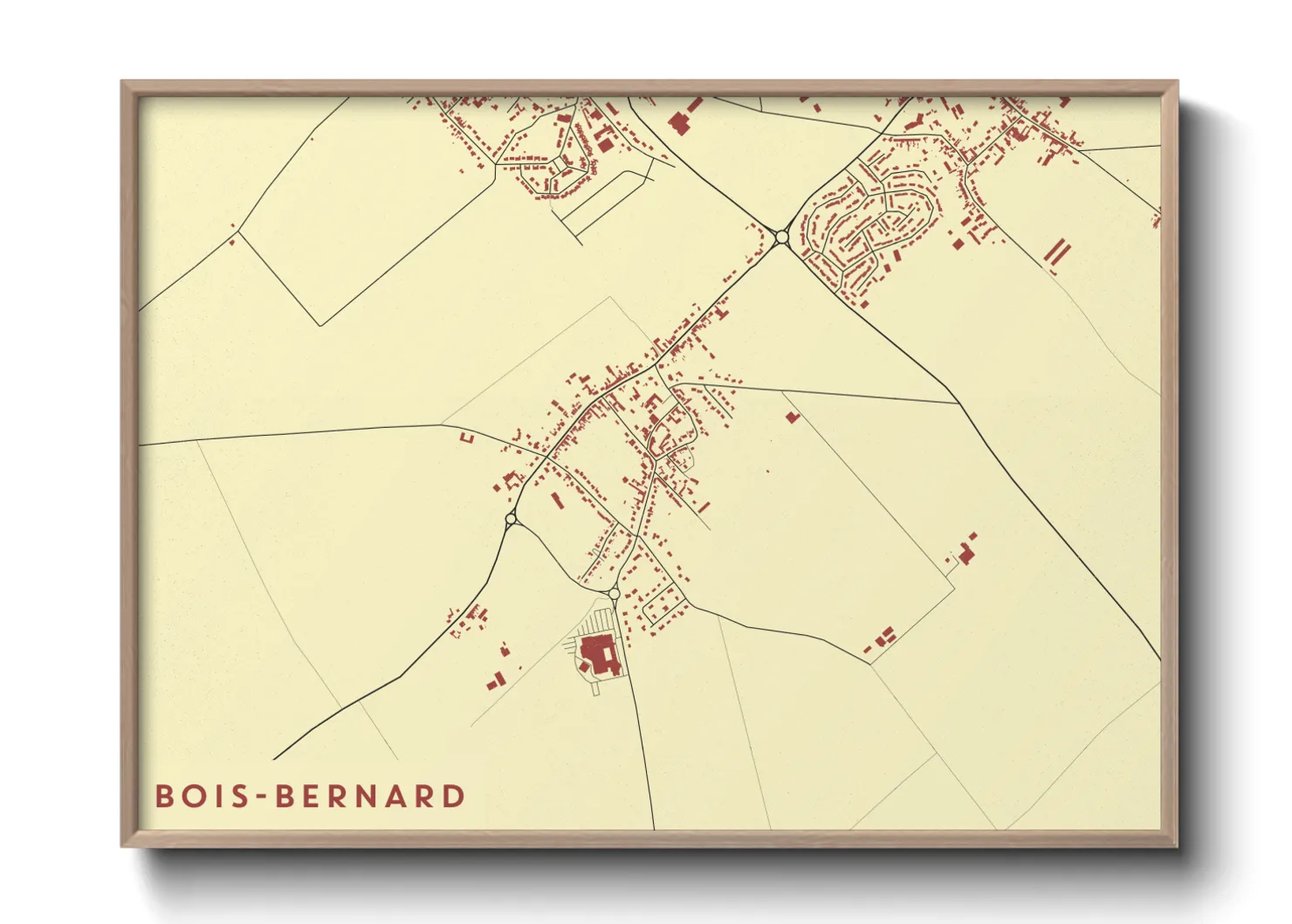 Une affiche de carte sur Bois-Bernard