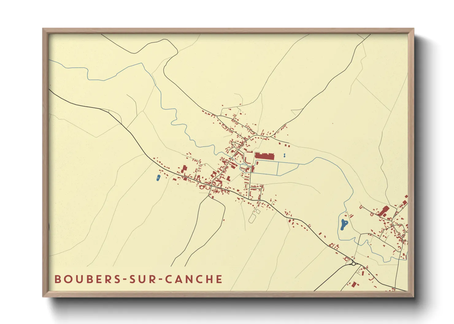Une affiche de carte sur Boubers-sur-Canche