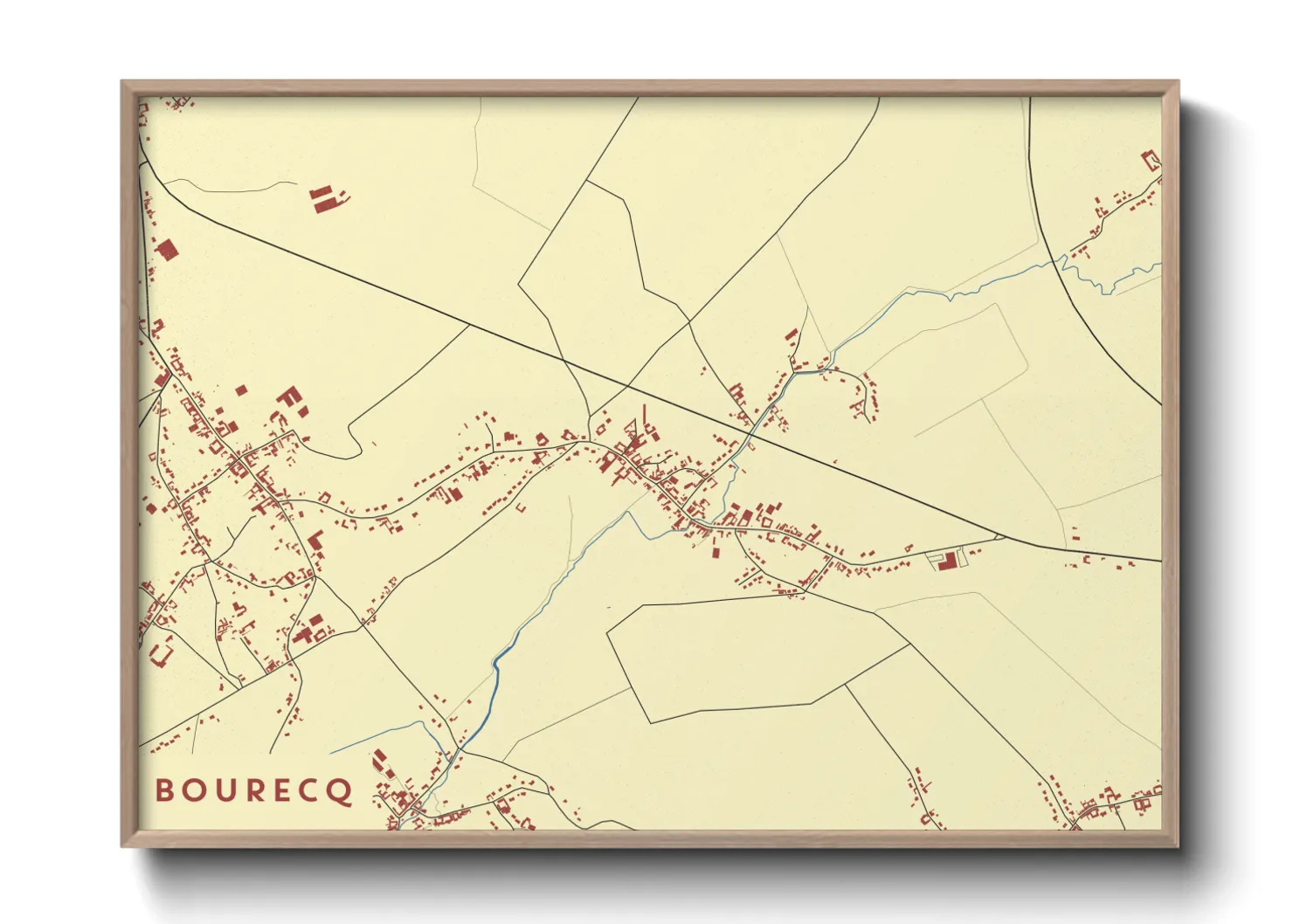 Une affiche de carte sur Bourecq