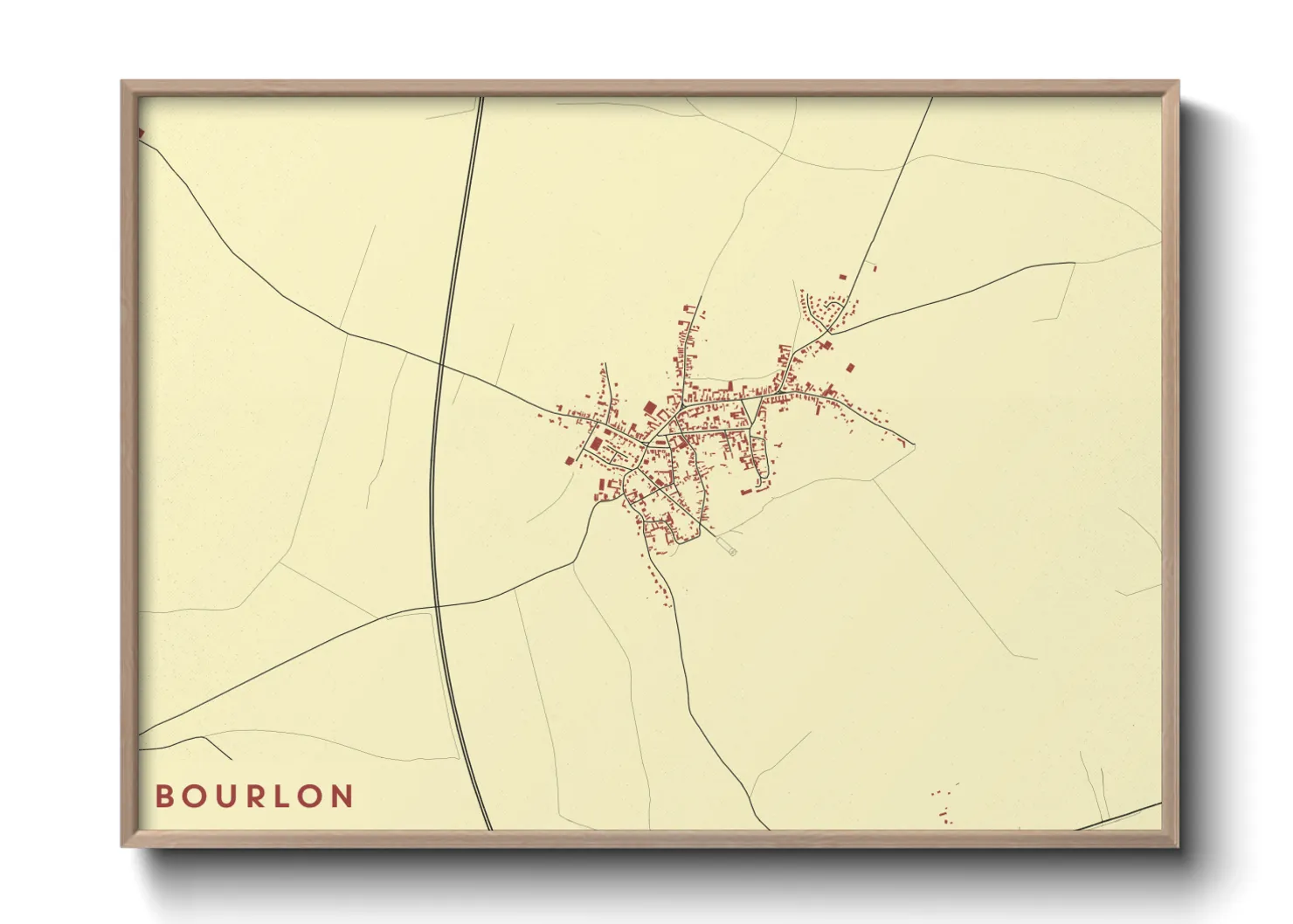 Une affiche de carte sur Bourlon