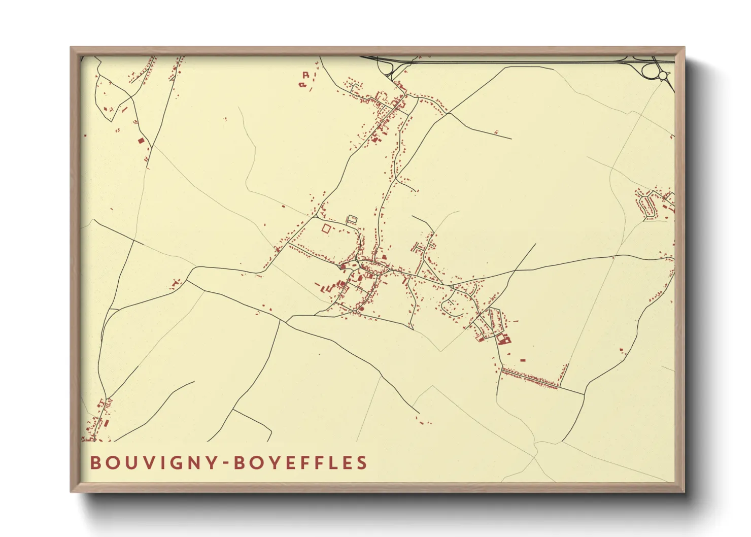Une affiche de carte sur Bouvigny-Boyeffles