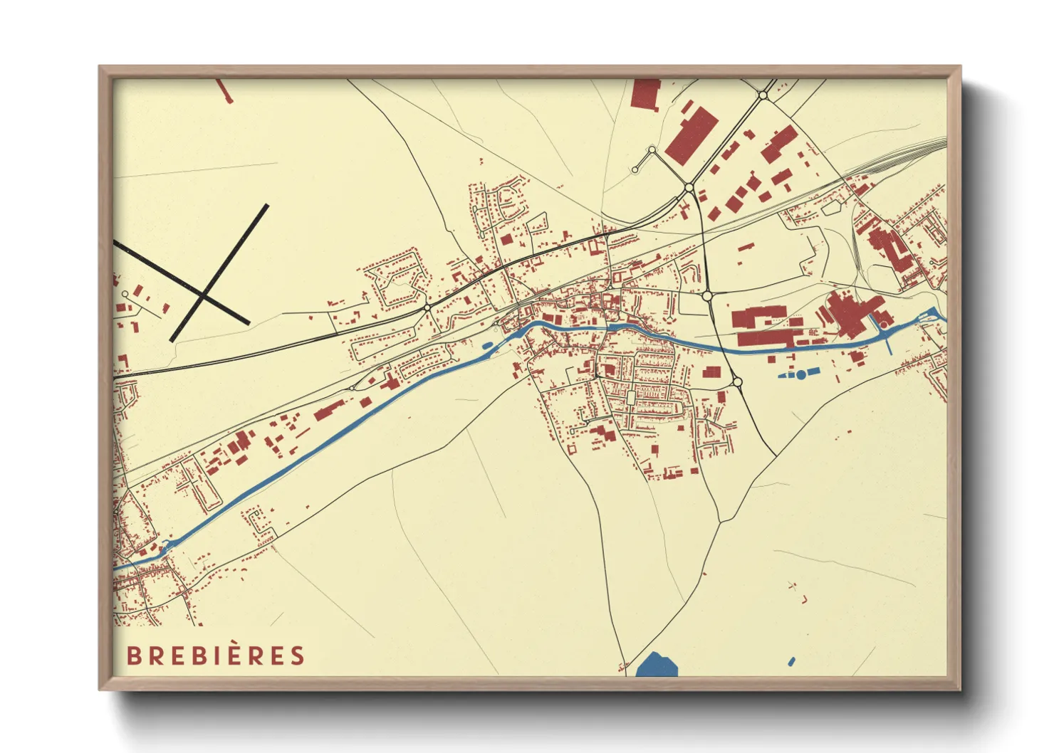 Une affiche de carte sur Brebières