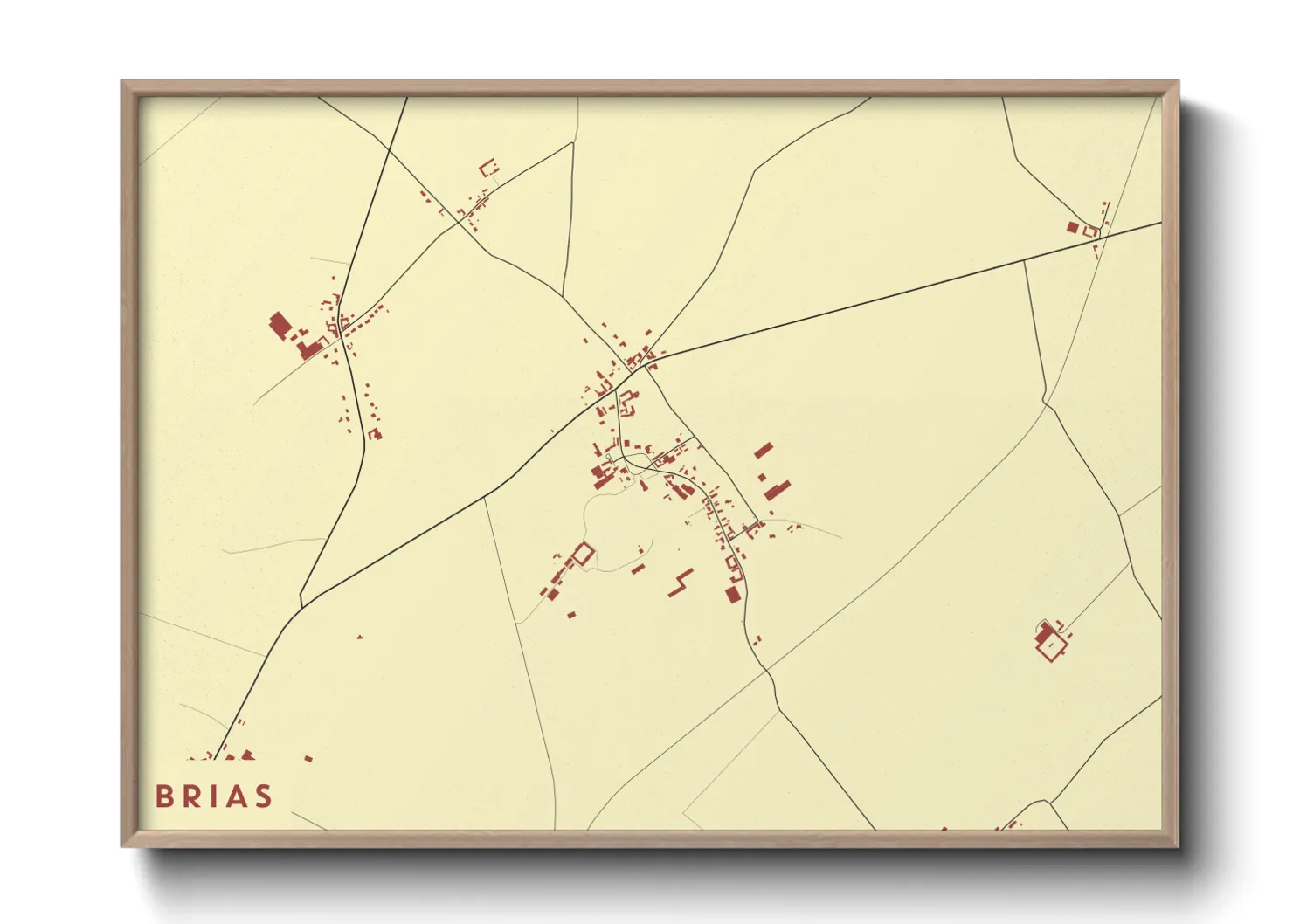 Une affiche de carte sur Brias