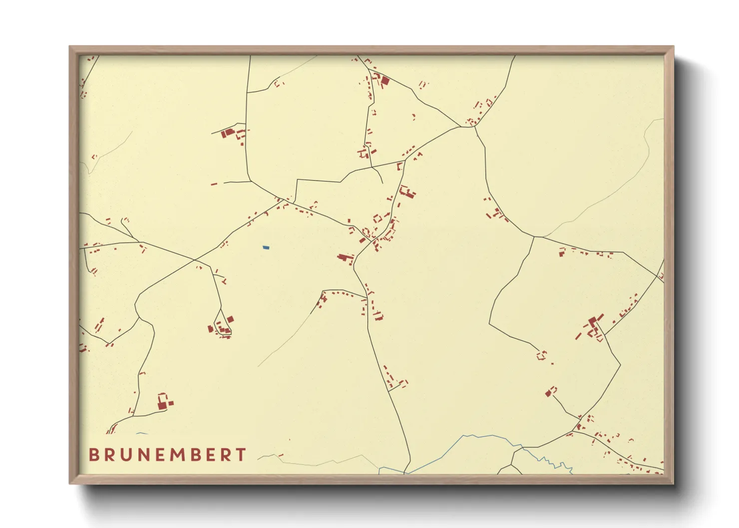 Une affiche de carte sur Brunembert