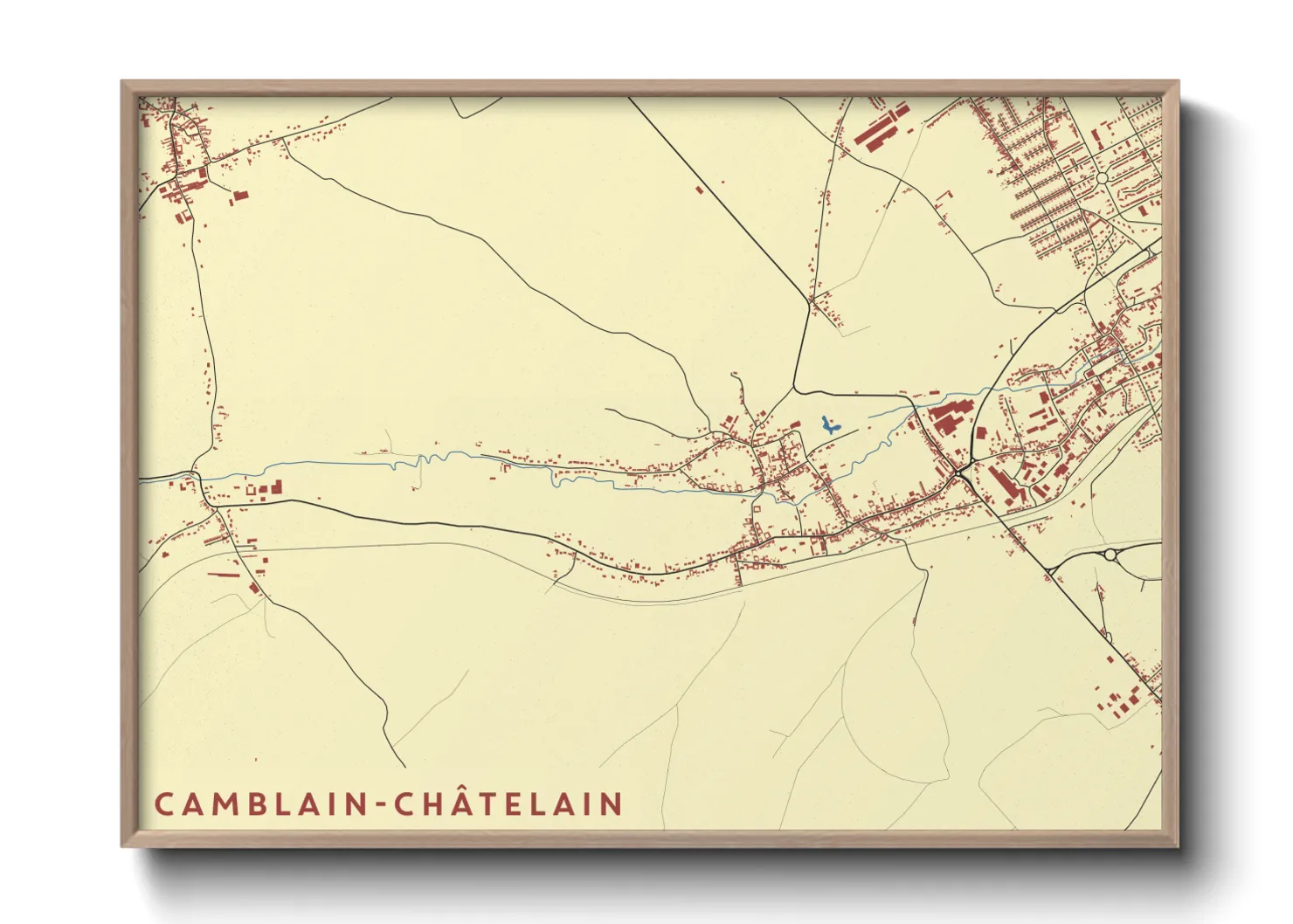 Une affiche de carte sur Camblain-Châtelain