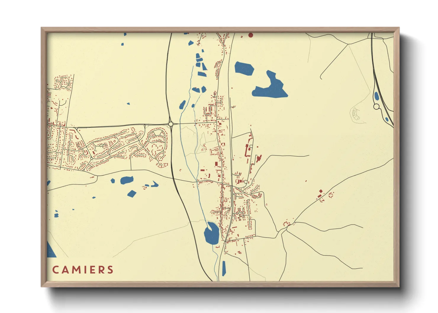 Une affiche de carte sur Camiers