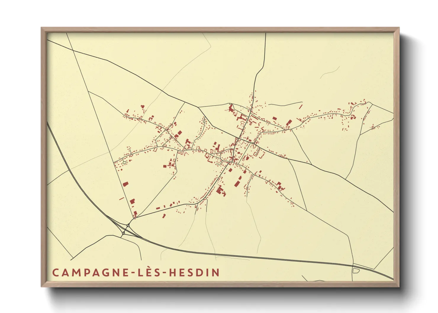 Une affiche de carte sur Campagne-lès-Hesdin