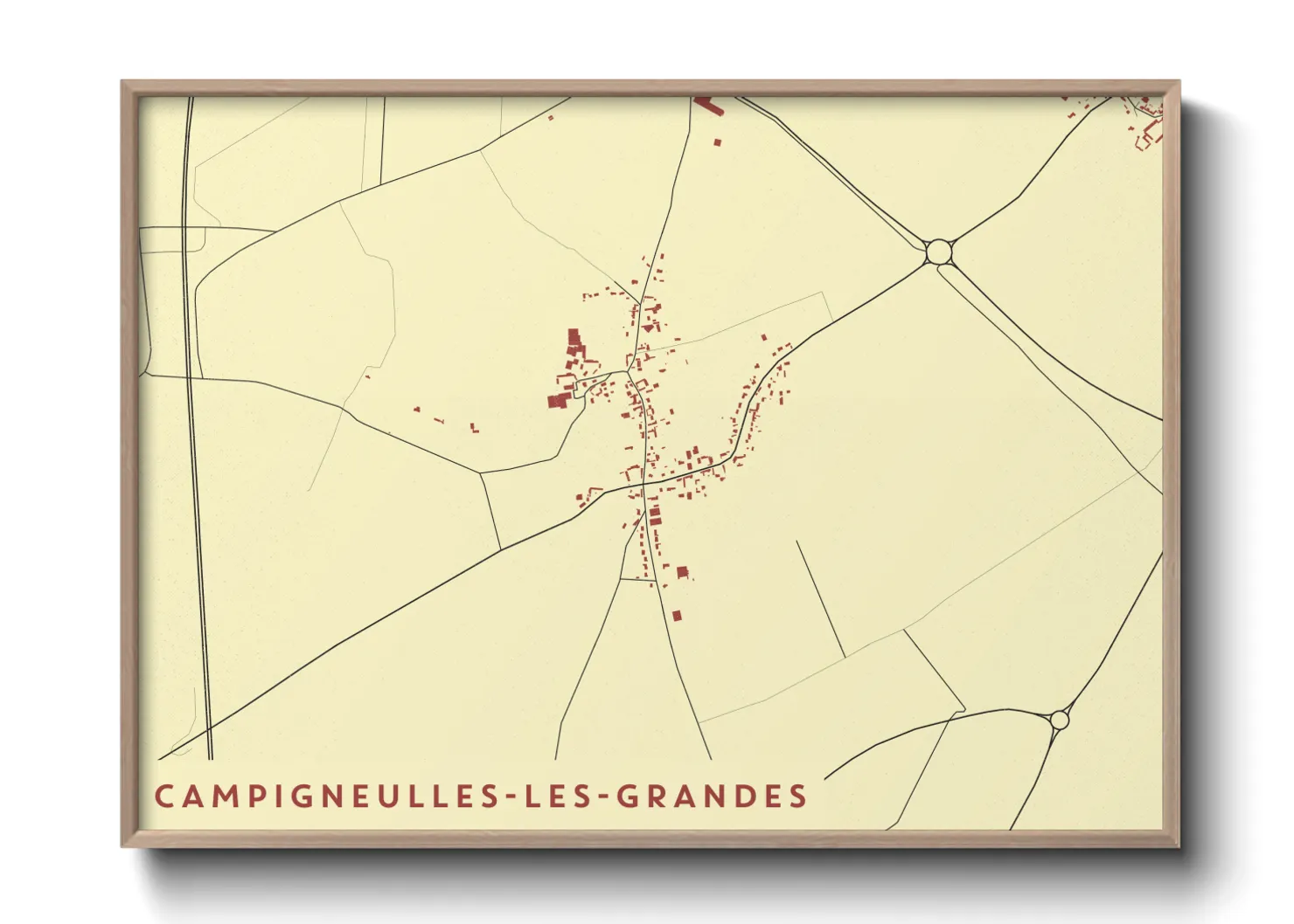 Une affiche de carte sur Campigneulles-les-Grandes