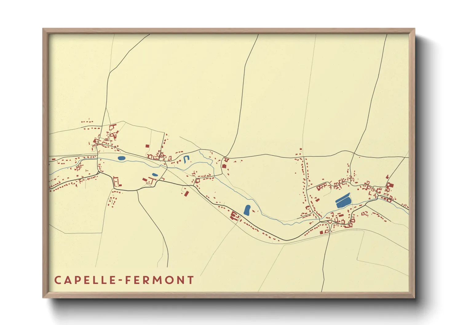 Une affiche de carte sur Capelle-Fermont