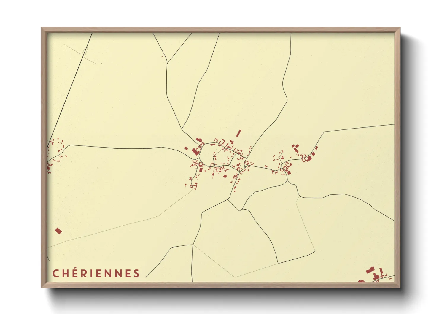 Une affiche de carte sur Chériennes