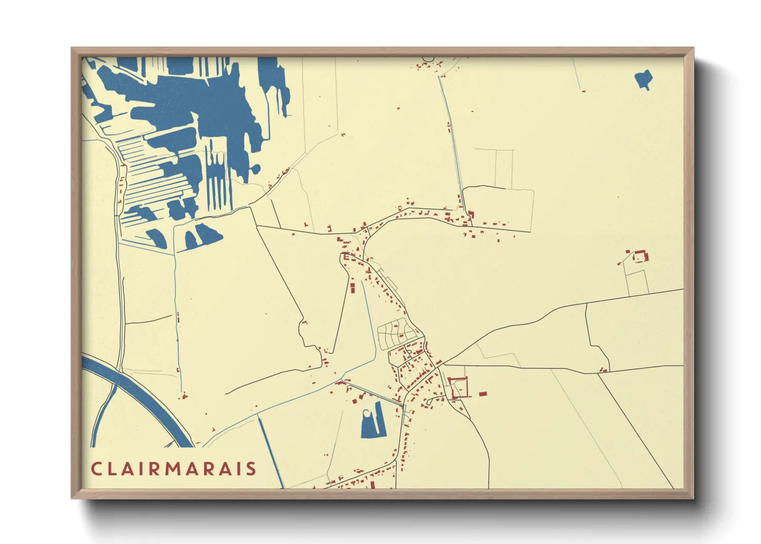 Une affiche de carte sur Clairmarais