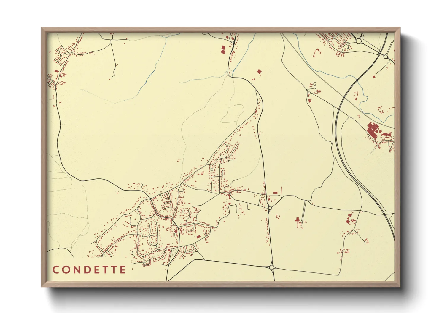 Une affiche de carte sur Condette