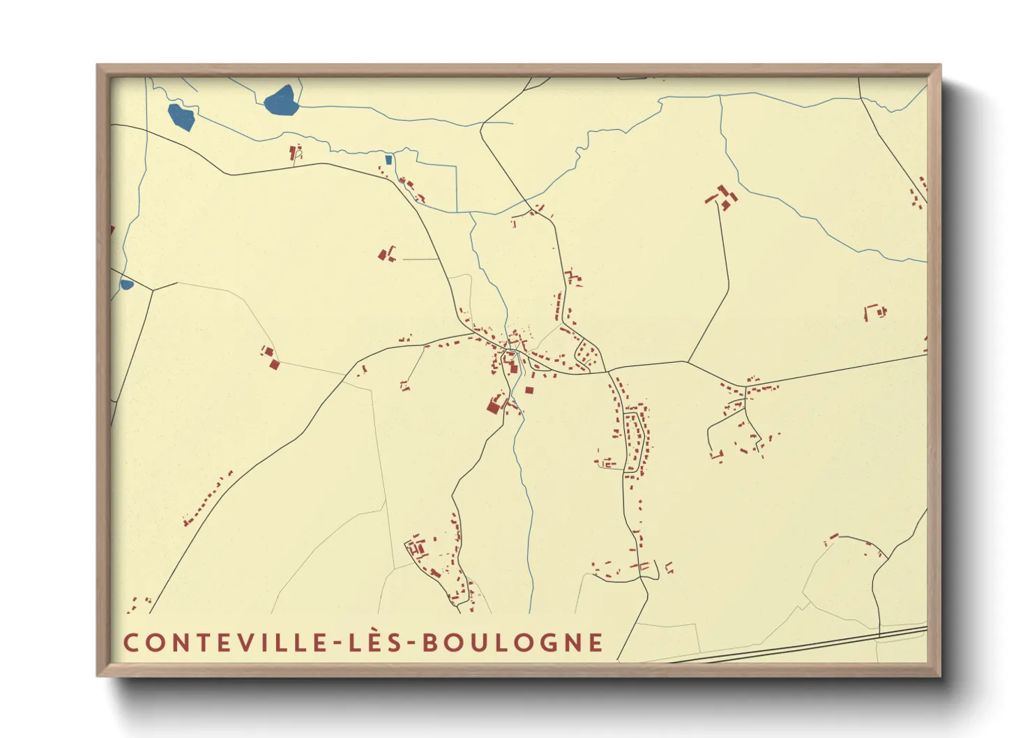 Une affiche de carte sur Conteville-lès-Boulogne