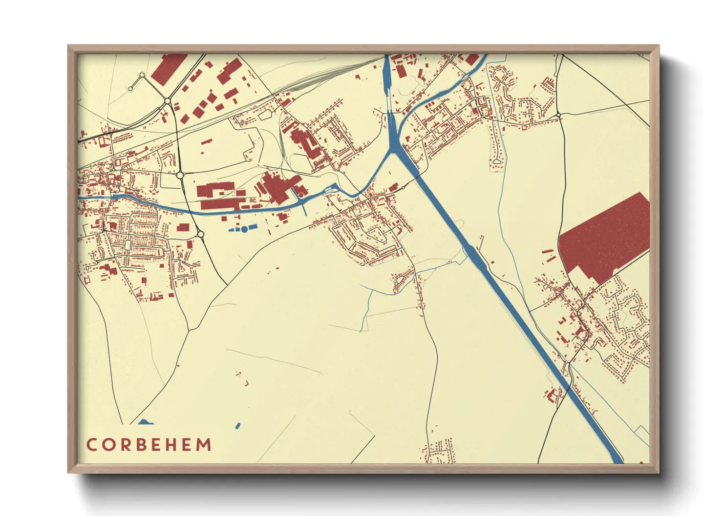 Une affiche de carte sur Corbehem